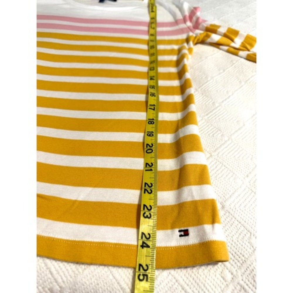 Tommy Hilfiger Long Sleeve sweater Top Pink Yellow White Casual Everyday - Picture 8 of 8